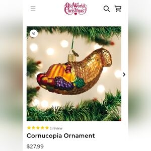 NEW IN BOX! TWO Old World Christmas Cornucopia Christmas Ornaments